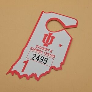 Vintage Indiana Hoosiers Student Parking Hanger 2002